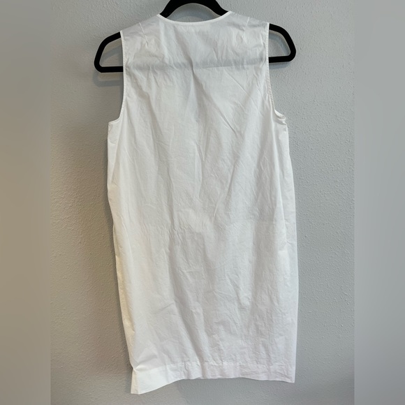 Everlane White Cotton Sleeveless V Neck Knee Length Dress Women's size 2 - Picture 2 of 4